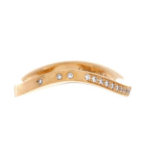 Cartier Paris Nouvelle Vague Wave Ring 18K Yellow Gold with Diamonds